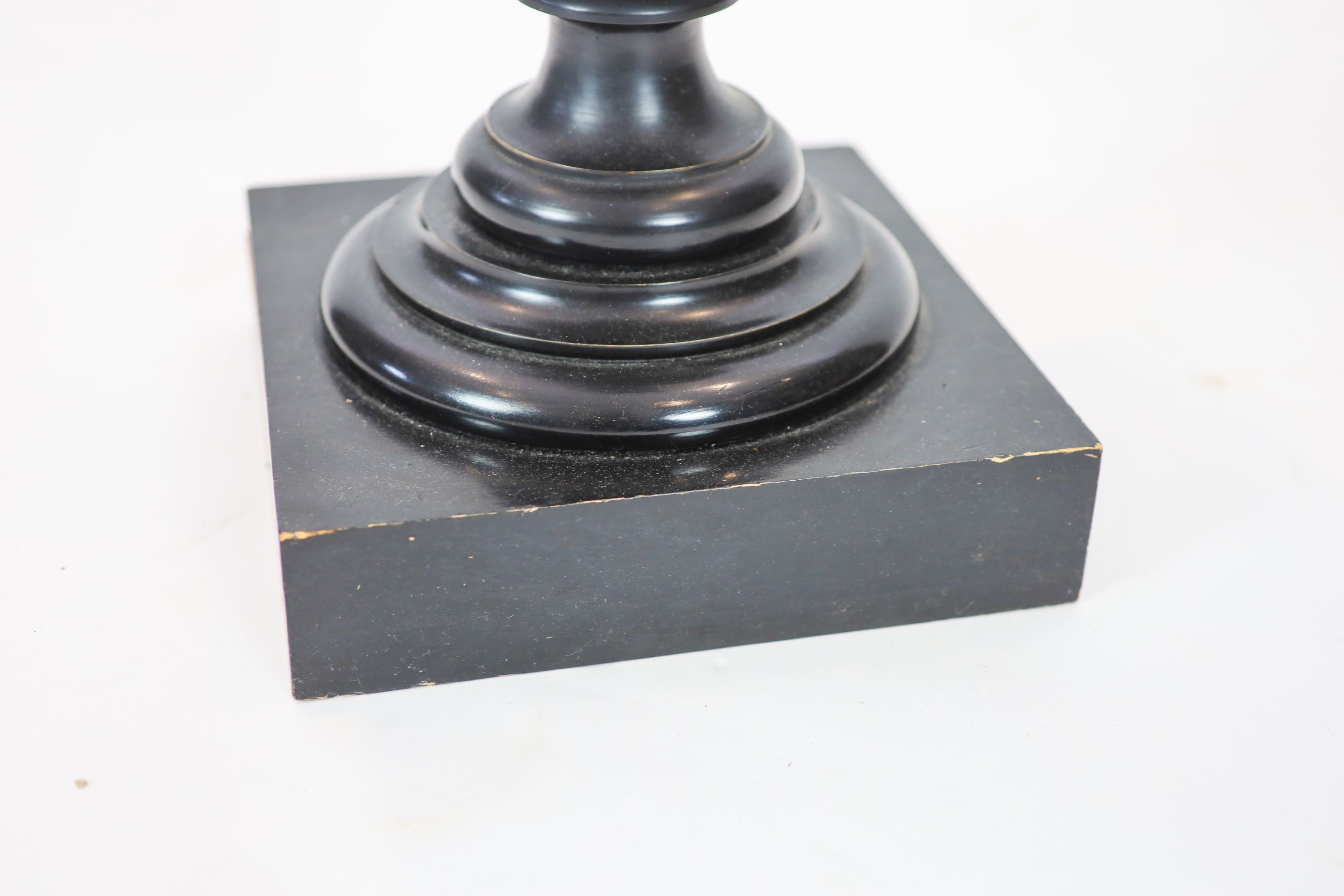 A Victorian ebonised pedestal, height 109cm